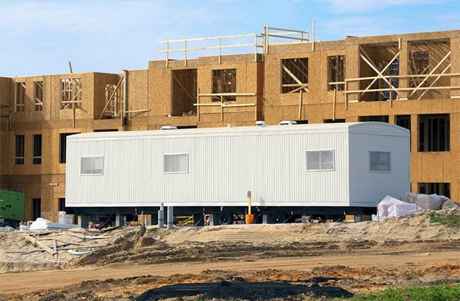 construction office trailers for rent at a building site in Montrose, CA